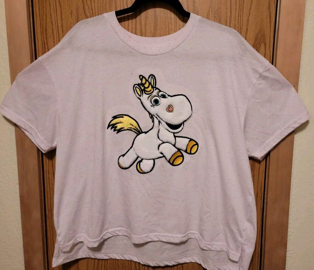 Disney Toy Story Adult Pink Specked Unicorn T Shirt,Size XL